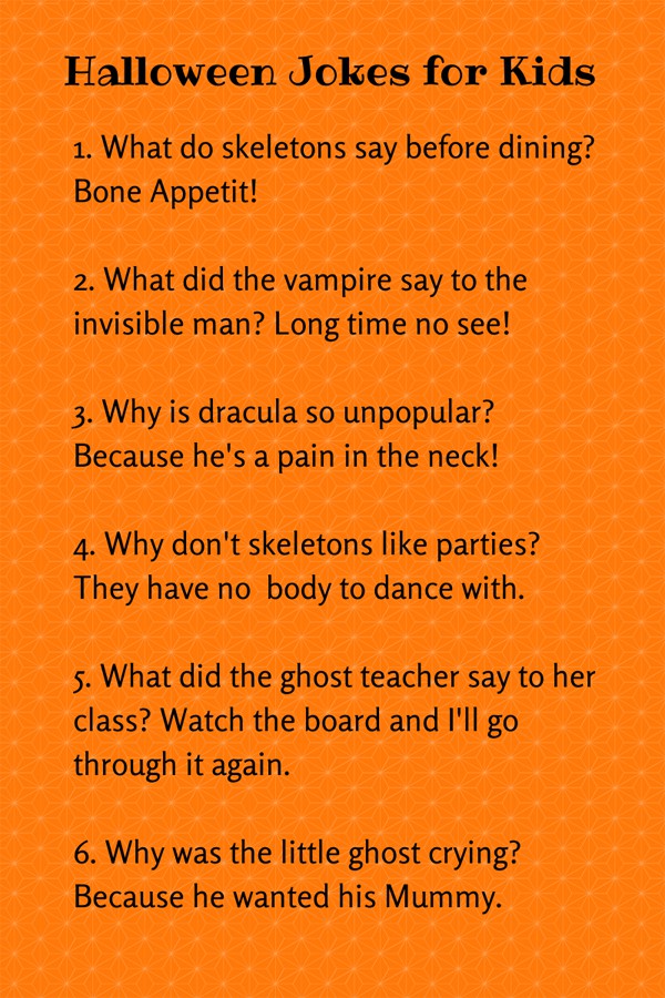 CUTE HALLOWEEN  JOKES  FOR KIDS